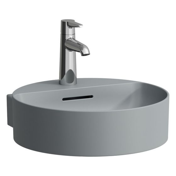 Laufen Handwaschbecken Val 400x425mm, mit 1 Hahnloch, ohne Überlauf, Graphit matt