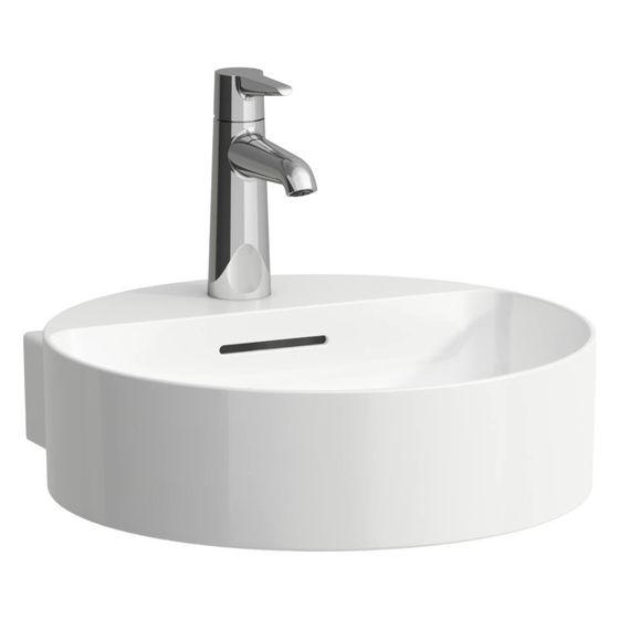 Laufen Handwaschbecken Val 400x425mm, mit 1 Hahnloch, ohne Überlauf, LCC Weiß