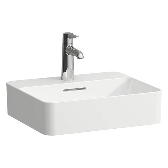 Laufen Waschtisch-Schale Val 450x380x115mm, mit Armaturenbank und 1 Hahnloch, ohne Überlauf, Weiß