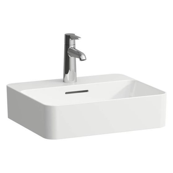 Laufen Waschtisch-Schale Val 450x380x115mm, mit Armaturenbank, ohne Hahnloch und Überlauf, LCC Active