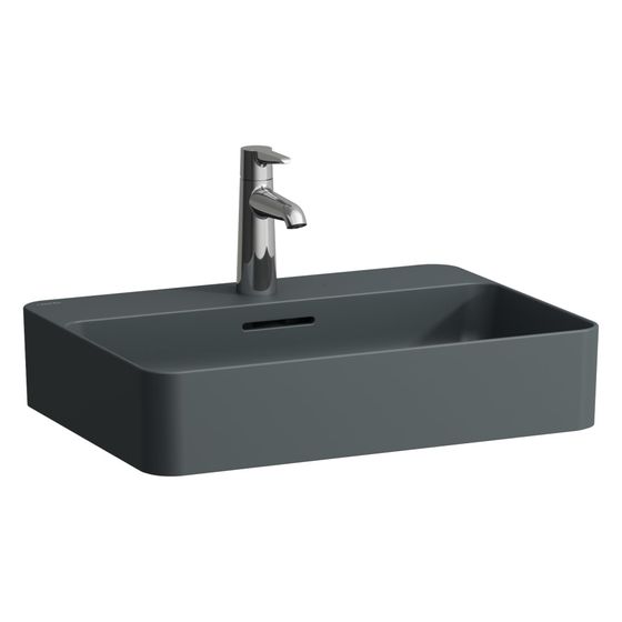 Laufen Waschtisch-Schale Val 550x400x115mm, mit Armaturenbank, ohne Hahnloch und Überlauf, Graphit matt