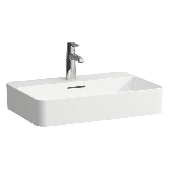 Laufen Waschtisch-Schale Val 600x400x115mm, mit Armaturenbank, ohne Hahnloch und Überlauf, LCC Weiß