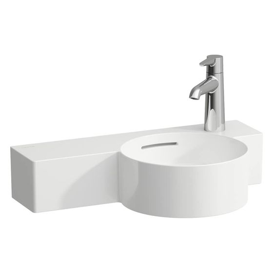 Laufen Handwaschbecken Val 550x315mm, asymmetrisch, Becken rechts, ohne Hahnloch und Überlauf, Weiß