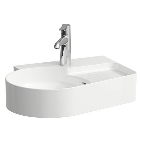 Laufen Waschtisch Val 530x400x115mm, mit 1 Hahnloch und semitrocken rechts, ohne Überlauf, Weiß matt