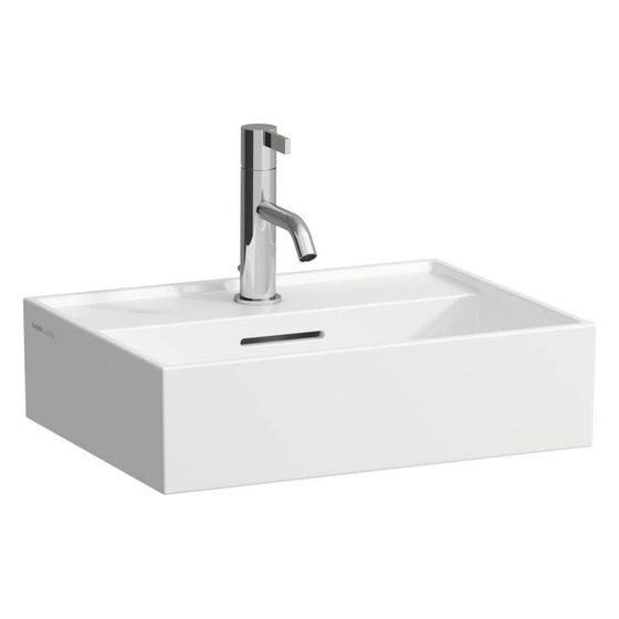 Laufen Waschtisch Kartell unterbaufähig 450x340x120mm, mit 1 Hahnloch, ohne Überlauf, LCC Weiß