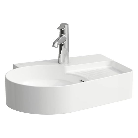 Laufen Aufsatzwaschtisch Val 400x530x115mm, ohne Hahnloch und Überlauf, semi-trocken rechts, Weiß