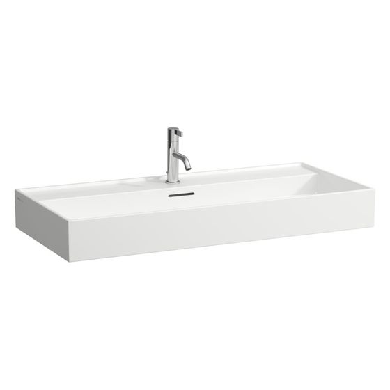 Laufen Aufsatzwaschtisch Kartell 460x1000x145mm, ohne Hahnloch und Überlauf, Weiß