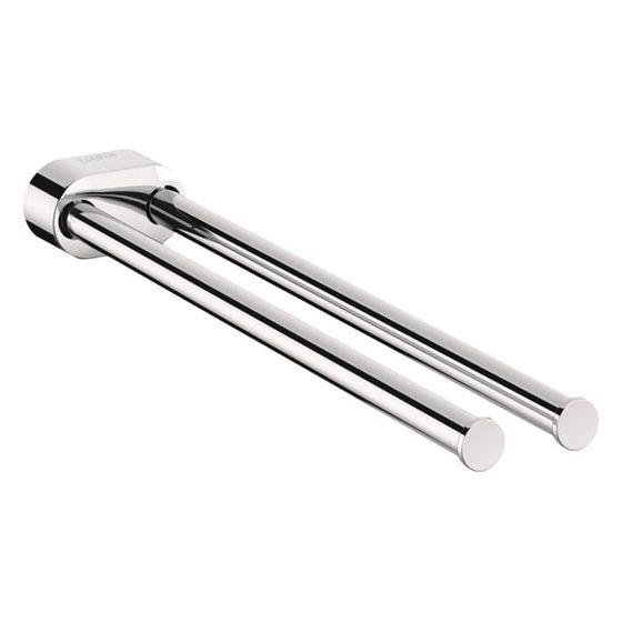 Laufen Handtuchstange Niara, Länge 40cm, schwenkbar, Bohren oder Kleben, inkl. Schrauben, Chrom