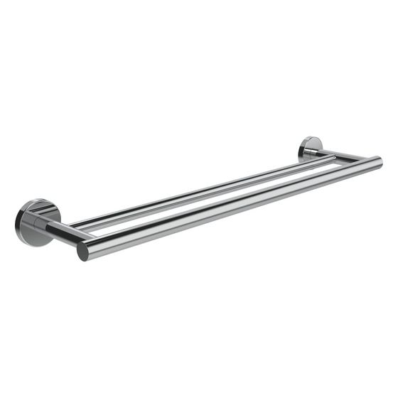 Laufen Handtuchstange doppelt Niara, Länge 60cm, Bohren oder Kleben, inkl. Schrauben, Chrom