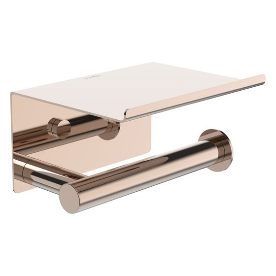 Laufen Toilettenpapierhalter Niara, mit Ablage, Rosègold glänzend