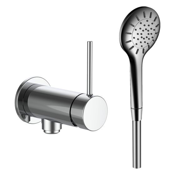 Laufen Einhebel-Brausemischer Twinplus Slim, 1-Loch, mit Schlauch 1500mm und Handbrause MyTwin 100, Chrom