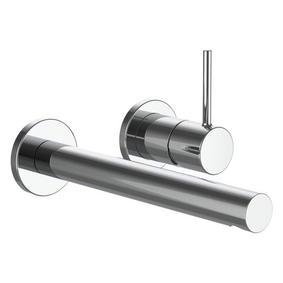 Laufen Einhebel-Waschtischmischer Twinplus Slim, Festauslauf, Ausladung 195mm, Chrom