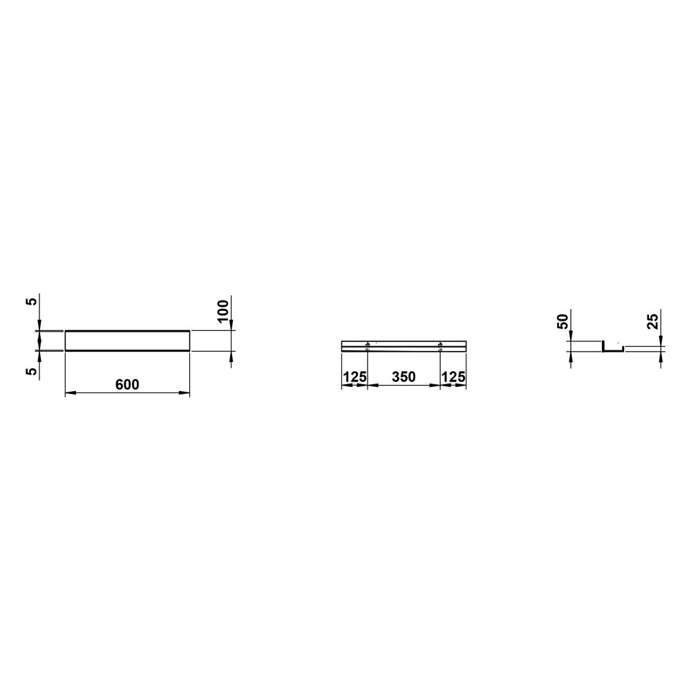 Laufen Ablage Assist 600x100mm, ohne Ausschnitt, Aluminium, Weiß matt... LAUFEN-H385AS22680001 7612738178116 (Abb. 2)