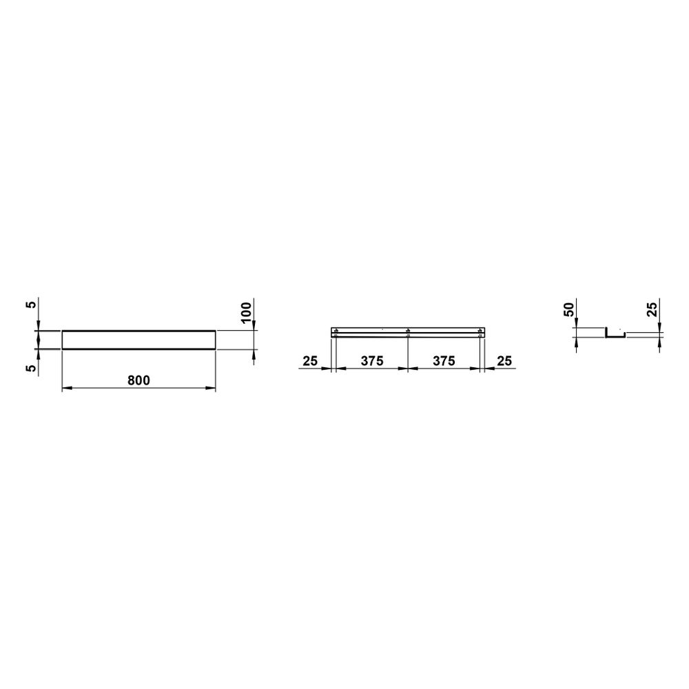 Laufen Ablage Assist 800x100mm, ohne Ausschnitt, Aluminium, Weiß matt... LAUFEN-H385AS32680001 7612738178130 (Abb. 2)