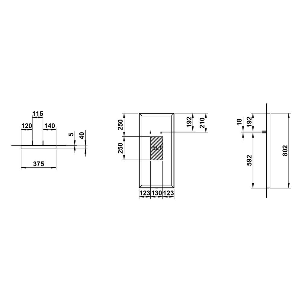Laufen Spiegel Yva 375x40x800mm, rechteckig, LED-Beleuchtung, Touch-Schalter Ein... LAUFEN-H4484500YV2681 7612738178352 (Abb. 2)