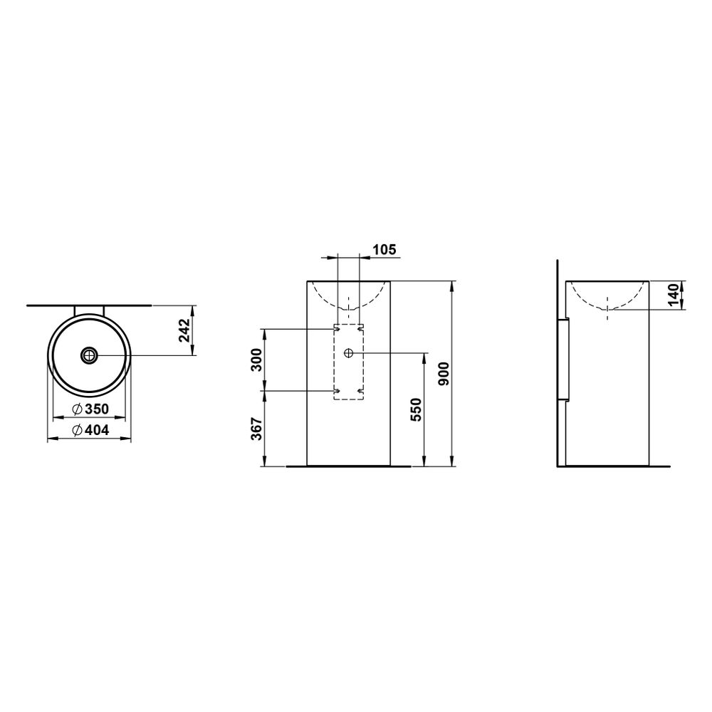 Laufen Waschtisch bodenstehend Form 404x444x900mm, mit Wandanbindung, ohne Hahnl... LAUFEN-H511FM60001121 7612738178918 (Abb. 3)