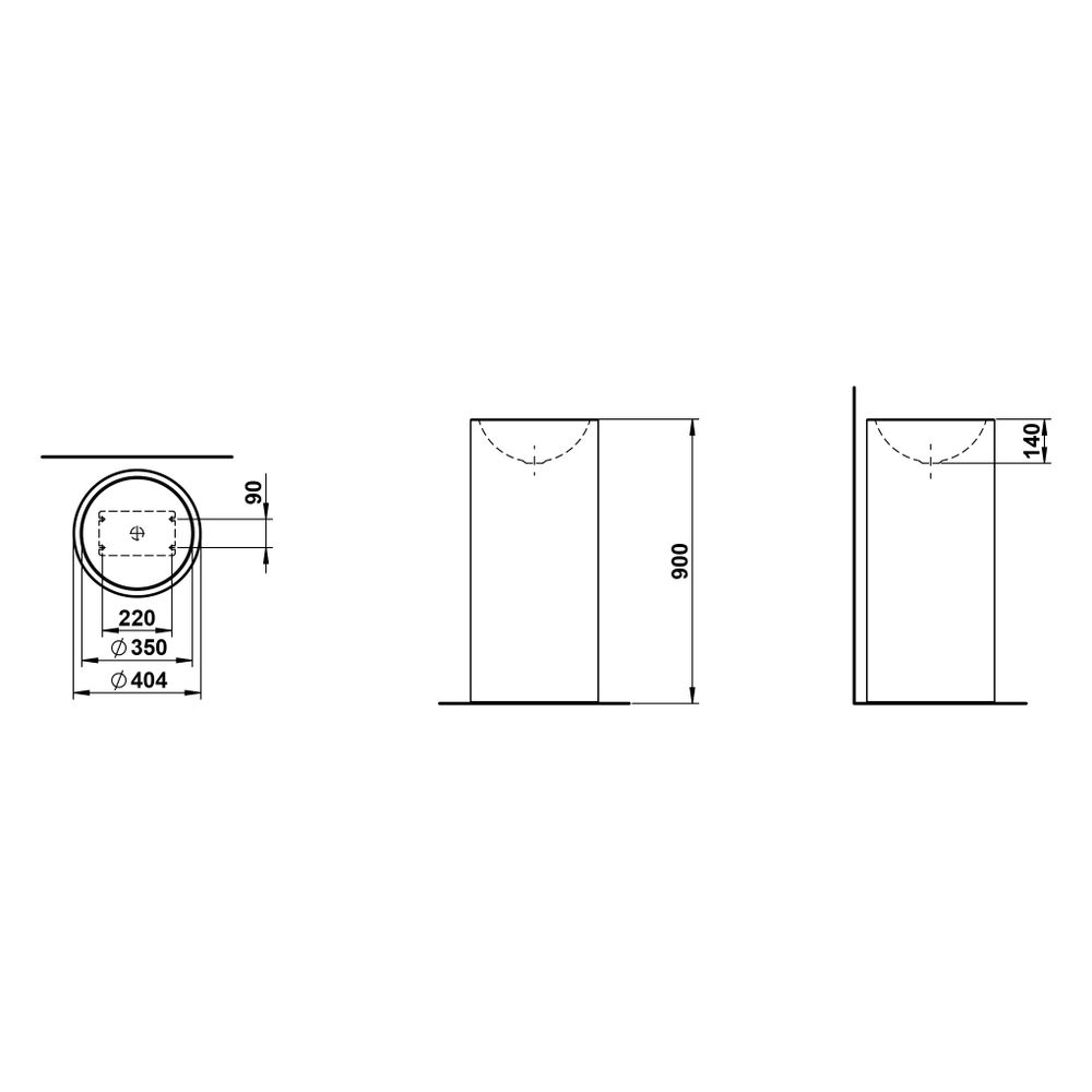 Laufen Waschtisch freistehend Form 404x404x900mm, ohne Hahnloch und Überlauf, We... LAUFEN-H511FM70001121 7612738179007 (Abb. 3)