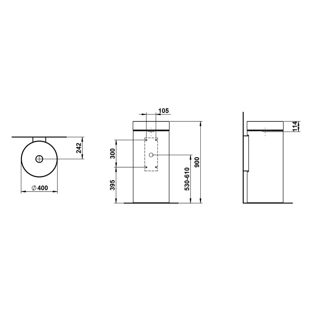 Laufen Waschtisch bodenstehend Unisono 400x442x900mm, mit Wandanbindung, ohne Ha... LAUFEN-H511UO40001121 7612738179045 (Abb. 3)