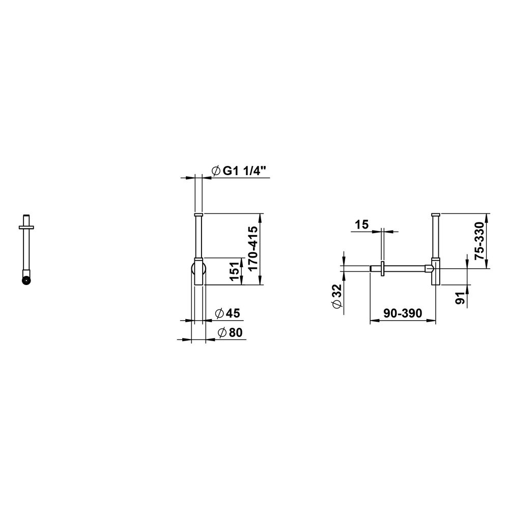 Laufen Siphon höhenverstellbar von 75 bis 330mm, Weiß matt... LAUFEN-H590LA72680001 7612738183561 (Abb. 3)