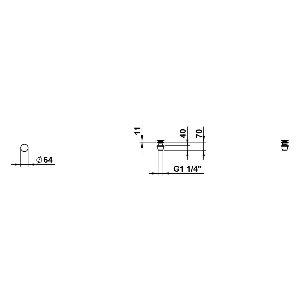 Laufen Ablaufventil Klick-Klack, Durchmesser 63mm, Auslass 1 1/4", Chrom... LAUFEN-H591LA10040001 7612738183585 (Abb. 3)