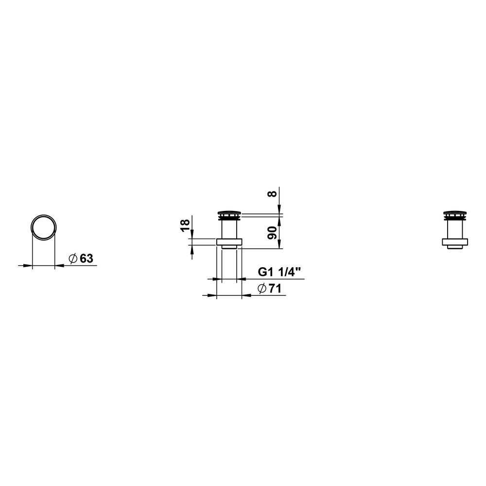 Laufen Ablaufventil, Durchmesser 63mm, Anschluss 1 1/4", nicht verschliessbar, C... LAUFEN-H591LA20040001 7612738183608 (Abb. 3)
