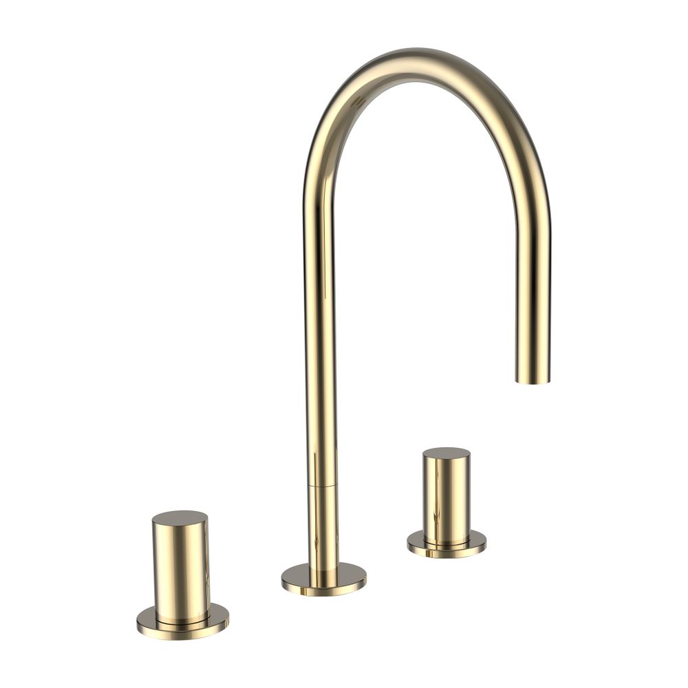 Laufen 3-Loch Waschtischmischer Kartell Schwenkauslauf Ausladung 166mm, Gold, oh... LAUFEN-H3123330012201 7612742513842 (Abb. 1)