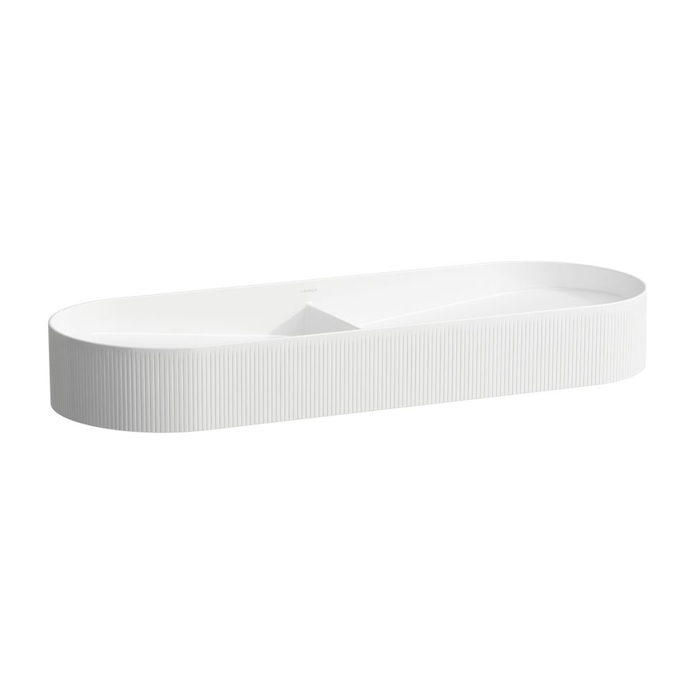 Laufen Doppelwaschtisch-Schale Sonar 370x1000x140mm, Mattweiß, ohne Hahnloch/Übe... LAUFEN-H8123497571121 7612738924485 (Abb. 1)