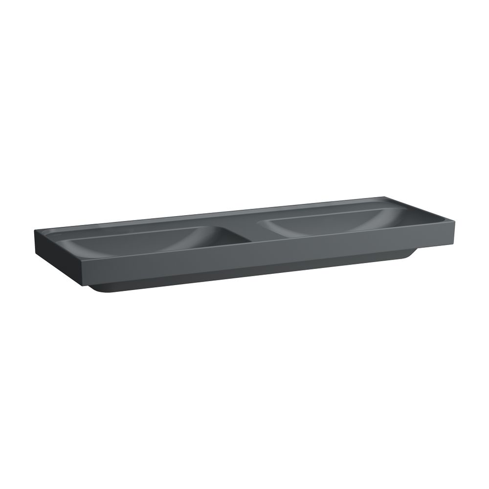 Laufen Doppelwaschtisch, MEDA, 460x1300x160mm, Mattgraphit, ohne Hahnloch/Überla... LAUFEN-H8141127581121 7612738067694 (Abb. 1)