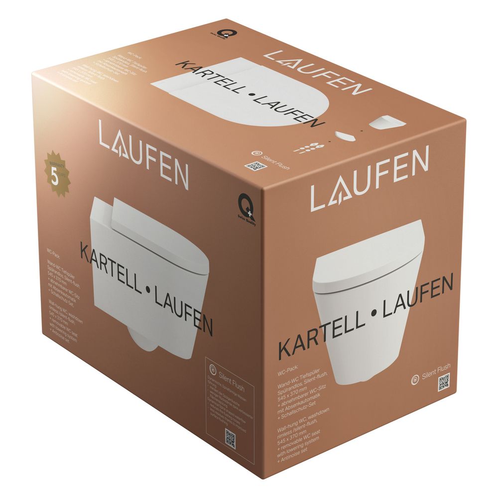 Laufen Tiefspül-WC Set wandhängend Kartell 545x370x340mm, mit Sitz, spülrandlos,... LAUFEN-H8663310000001 7612738129828 (Abb. 2)