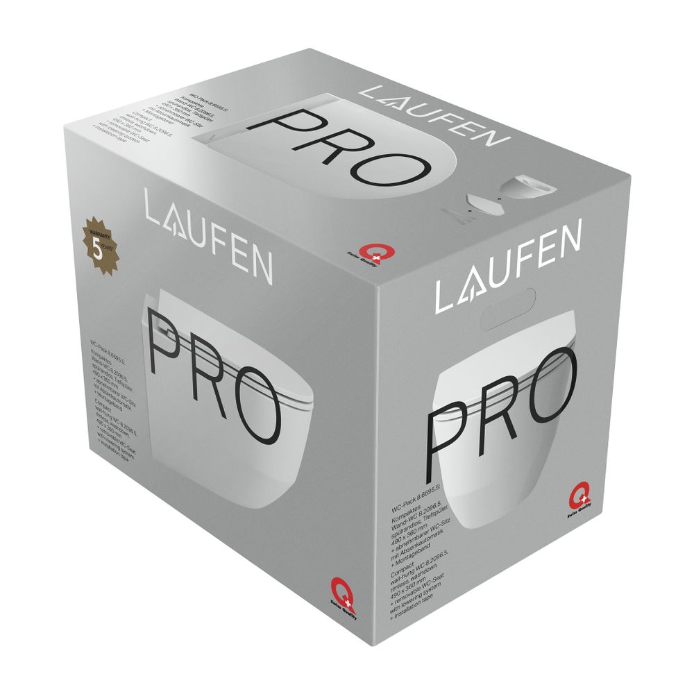 Laufen Tiefspül-WC Set wandhängend Pro 490x360x345mm, mit Sitz, spülrandlos, kur... LAUFEN-H8669550000001 7612738909031 (Abb. 2)