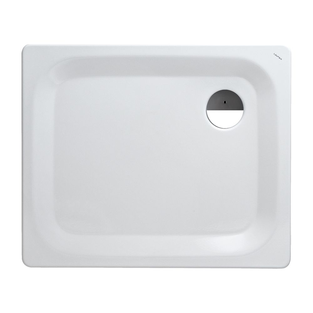 Laufen Duschwanne Platina 900x750x25mm, Weiß, aus Stahl, Ablauf seitlich, inklus... LAUFEN-H2150030000401 4014804936607 (Abb. 1)