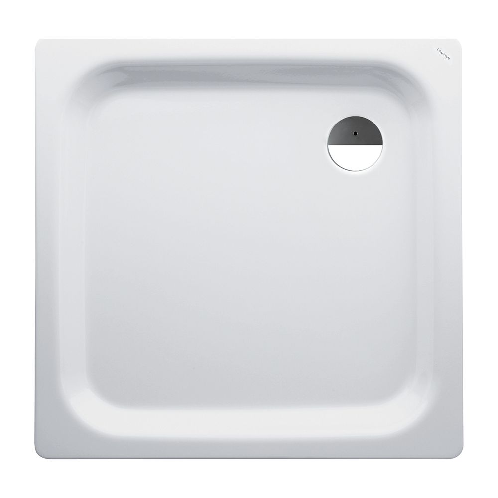 Laufen Duschwanne Platina 900x900x65mm, Weiß, aus Stahl, Ablauf seitlich mit Ant... LAUFEN-H2150126000401 4014804491496 (Abb. 1)
