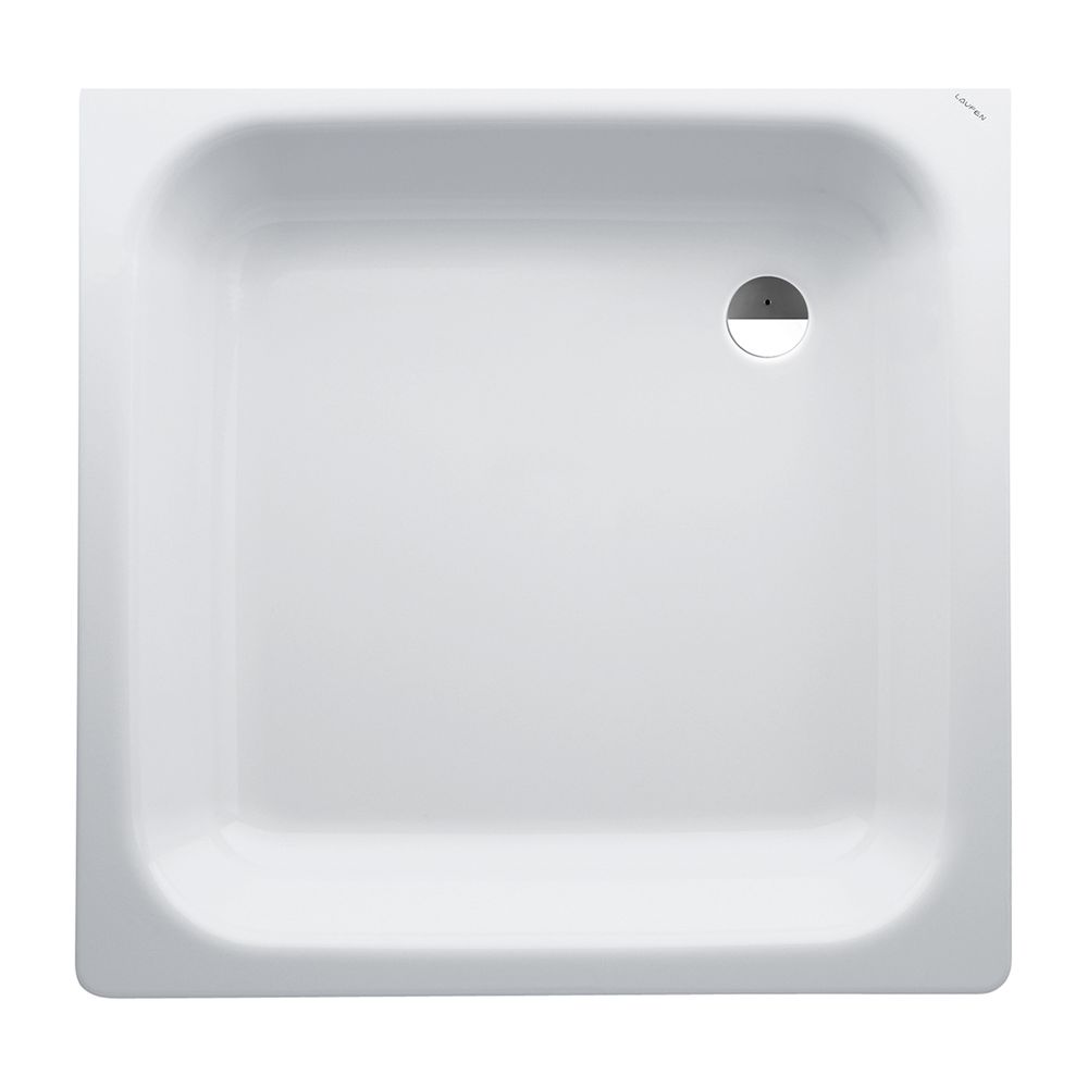 Laufen Duschwanne Platina 800x800x150mm, Weiß, aus Stahl, Ablauf seitlich, inklu... LAUFEN-H2150210000401 4014804491632 (Abb. 1)