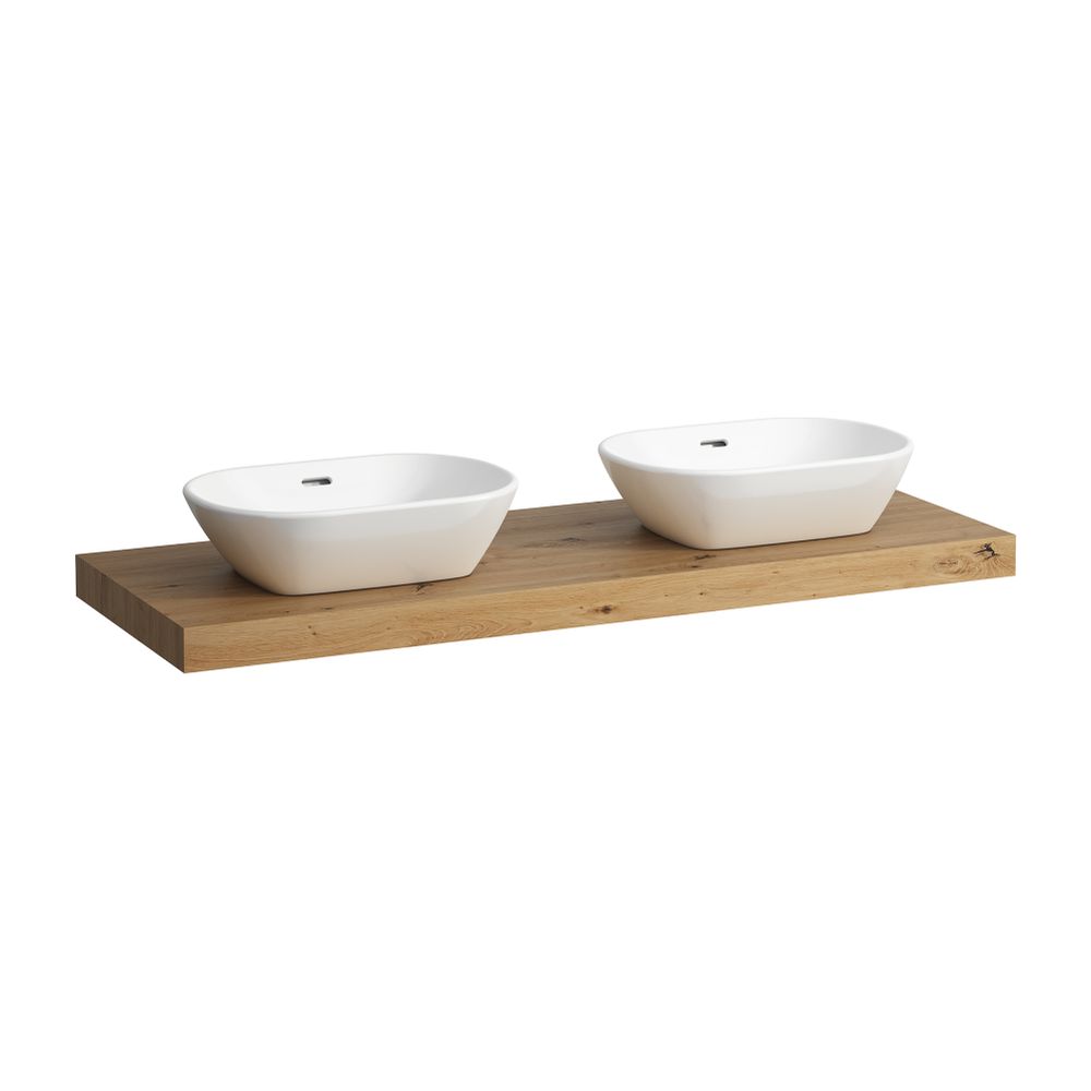 Laufen Waschtisch-Platte LANI 495x1370x65mm, Wildeiche, mit Ausschnitt links/rec... LAUFEN-H4046841122671 7612738048785 (Abb. 1)