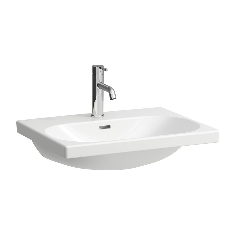 Laufen Waschtisch LUA 460x600x180mm, Weiß, 1 Hahnloch, mit Überlauf... LAUFEN-H8100830001041 7612738981662 (Abb. 1)