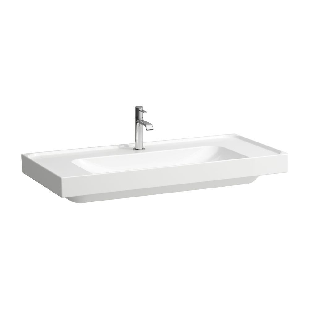 Laufen Aufsatzwaschtisch MEDA 460x1000x160mm, Weiß, Ablage links/rechts, 1 Hahnl... LAUFEN-H8161190001111 7612738066703 (Abb. 1)