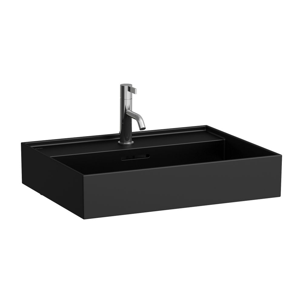 Laufen Aufsatzwaschtisch Kartell 460x600x145mm, Mattschwarz, 1 Hahnloch, mit Übe... LAUFEN-H8163337161041 7612738965198 (Abb. 1)