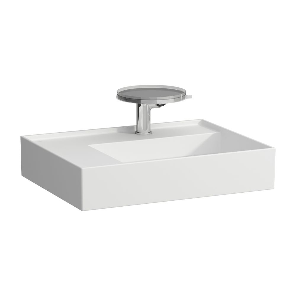 Laufen Aufsatzwaschtisch Kartell 460x600x150mm, Mattweiß, 2 Hahnlöcher, ohne Übe... LAUFEN-H8183357578151 7612738978112 (Abb. 1)