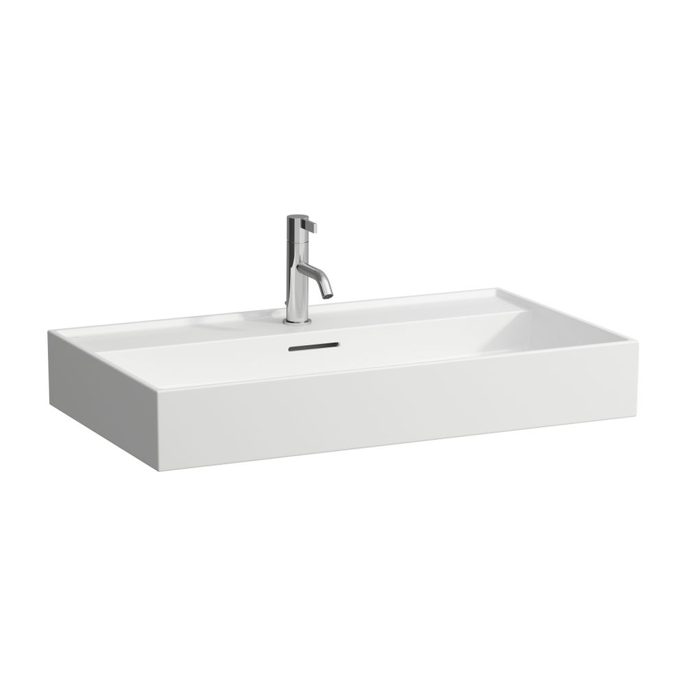 Laufen Waschtisch Kartell 460x800x145mm, Mattweiß, 3 Hahnlöcher mit Überlauf Sta... LAUFEN-H8103367571081 7612738009847 (Abb. 1)