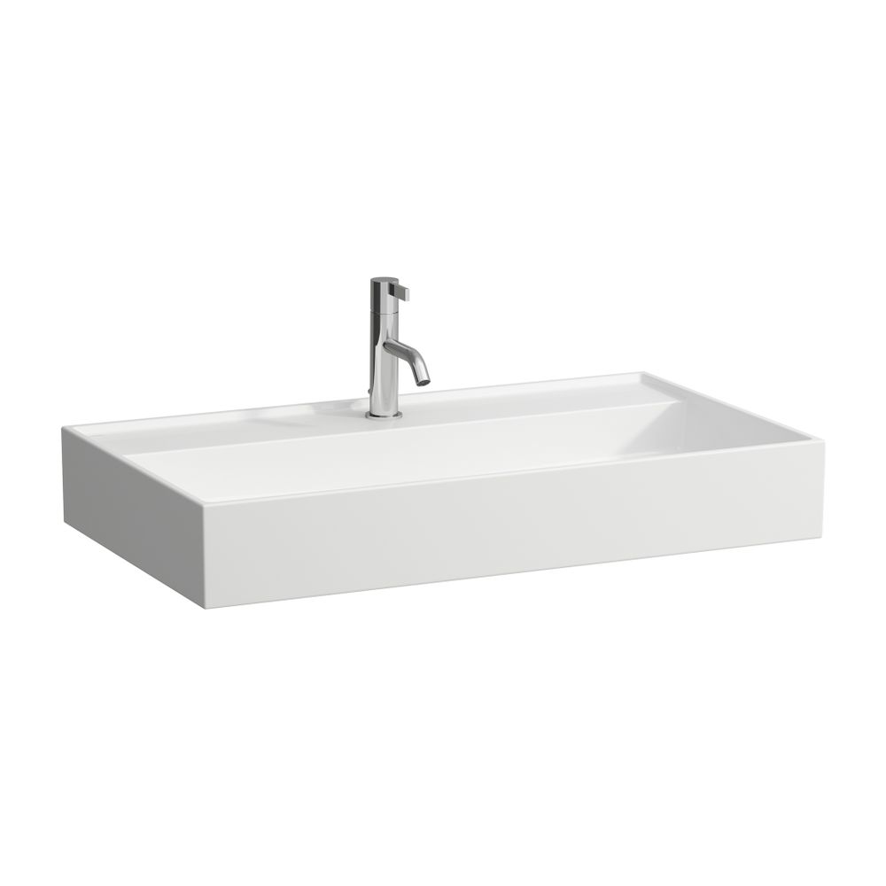 Laufen Waschtisch Kartell 460x800x145mm, Mattweiß, 1 Hahnloch, ohne Überlauf, Ka... LAUFEN-H8103367571561 7612738010126 (Abb. 1)