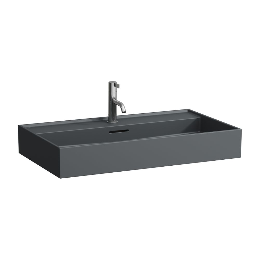 Laufen Aufsatzwaschtisch Kartell 460x800x145mm, Mattgraphit, 3 Hahnlöcher mit Üb... LAUFEN-H8163367581081 7612738010850 (Abb. 1)