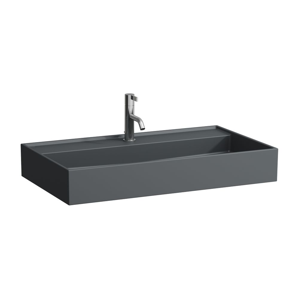 Laufen Waschtisch Kartell 460x800x145mm, Mattgraphit, 1 Hahnloch, ohne Überlauf,... LAUFEN-H8103367581561 7612738010140 (Abb. 1)