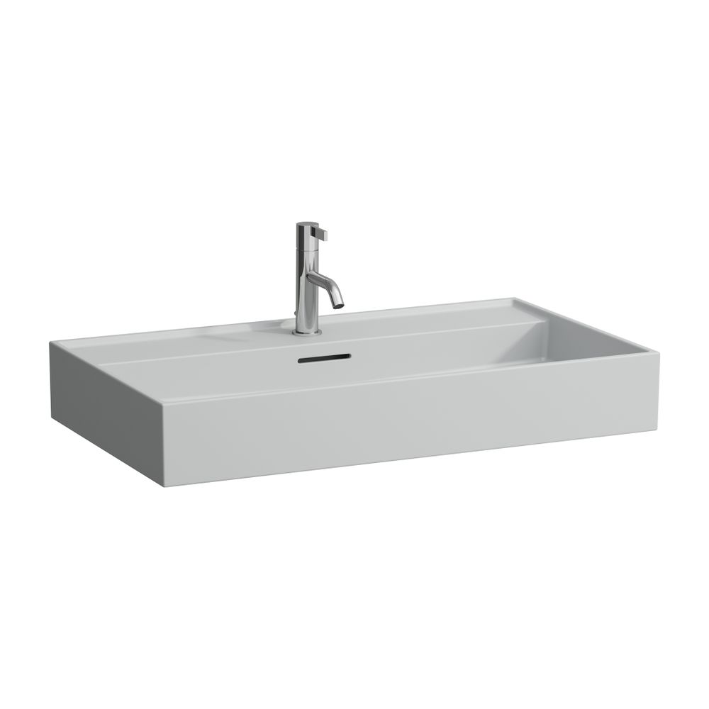 Laufen Waschtisch Kartell 460x800x145mm, Mattgrau, 3 Hahnlöcher mit Überlauf Sta... LAUFEN-H8103367591081 7612738009878 (Abb. 1)