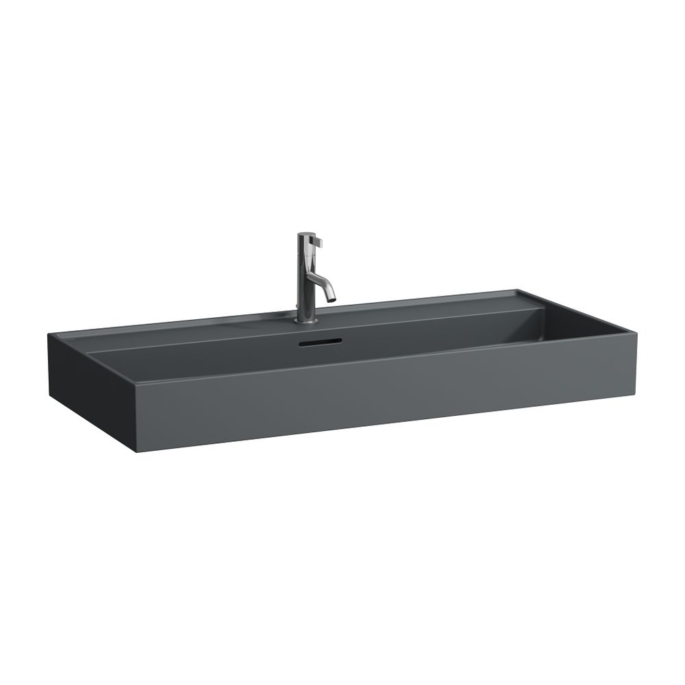 Laufen Waschtisch Kartell 460x1000x145mm, Mattgraphit, 3 Hahnlöcher mit Überlauf... LAUFEN-H8103377581081 7612738010355 (Abb. 1)