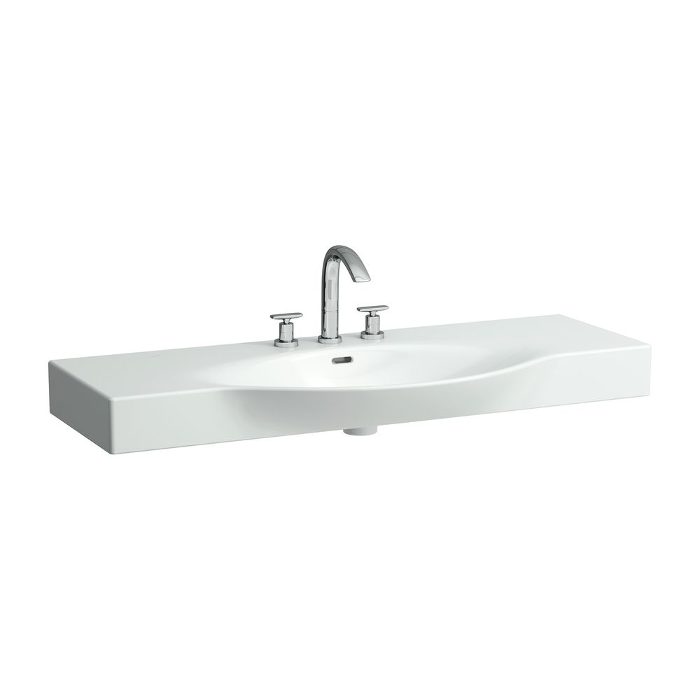 Laufen Waschtisch Palace 510x1200x165mm, Weiß, 3 Hahnlöcher mit Überlauf Ablage ... LAUFEN-H8117040001081 4014804753754 (Abb. 1)