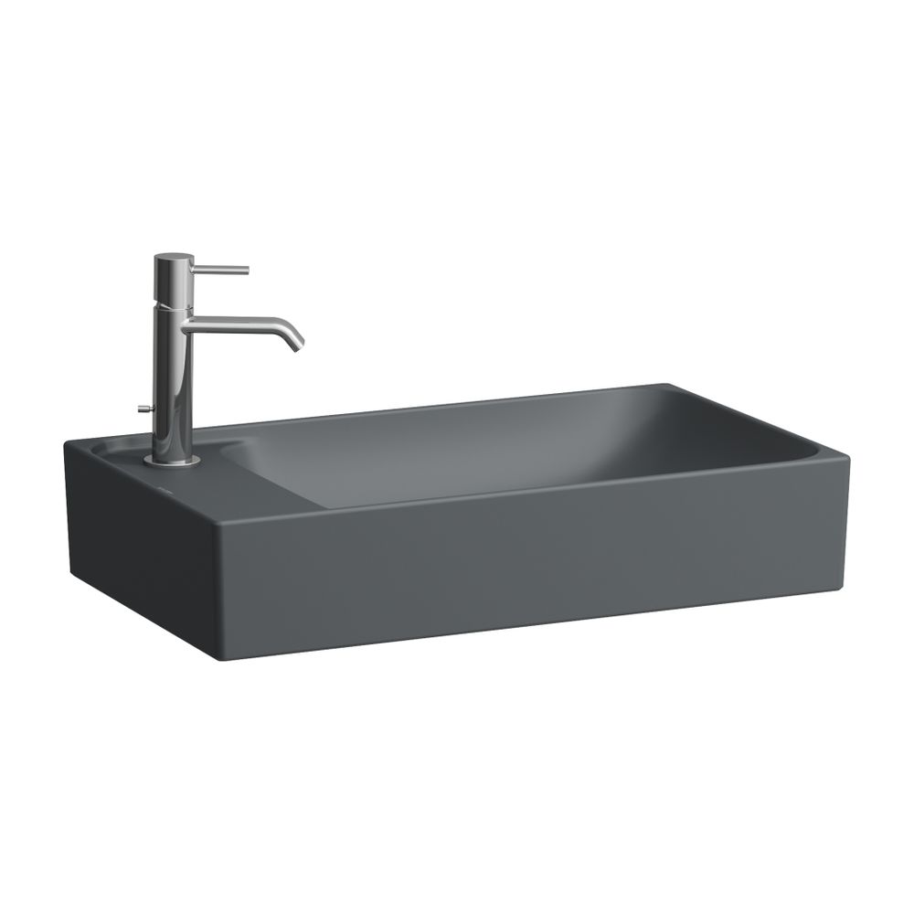 Laufen Waschtisch-Schale MEDA 350x600x150mm, Mattgraphit, asym., 1 Hahnloch link... LAUFEN-H8121137581051 7612738096472 (Abb. 1)