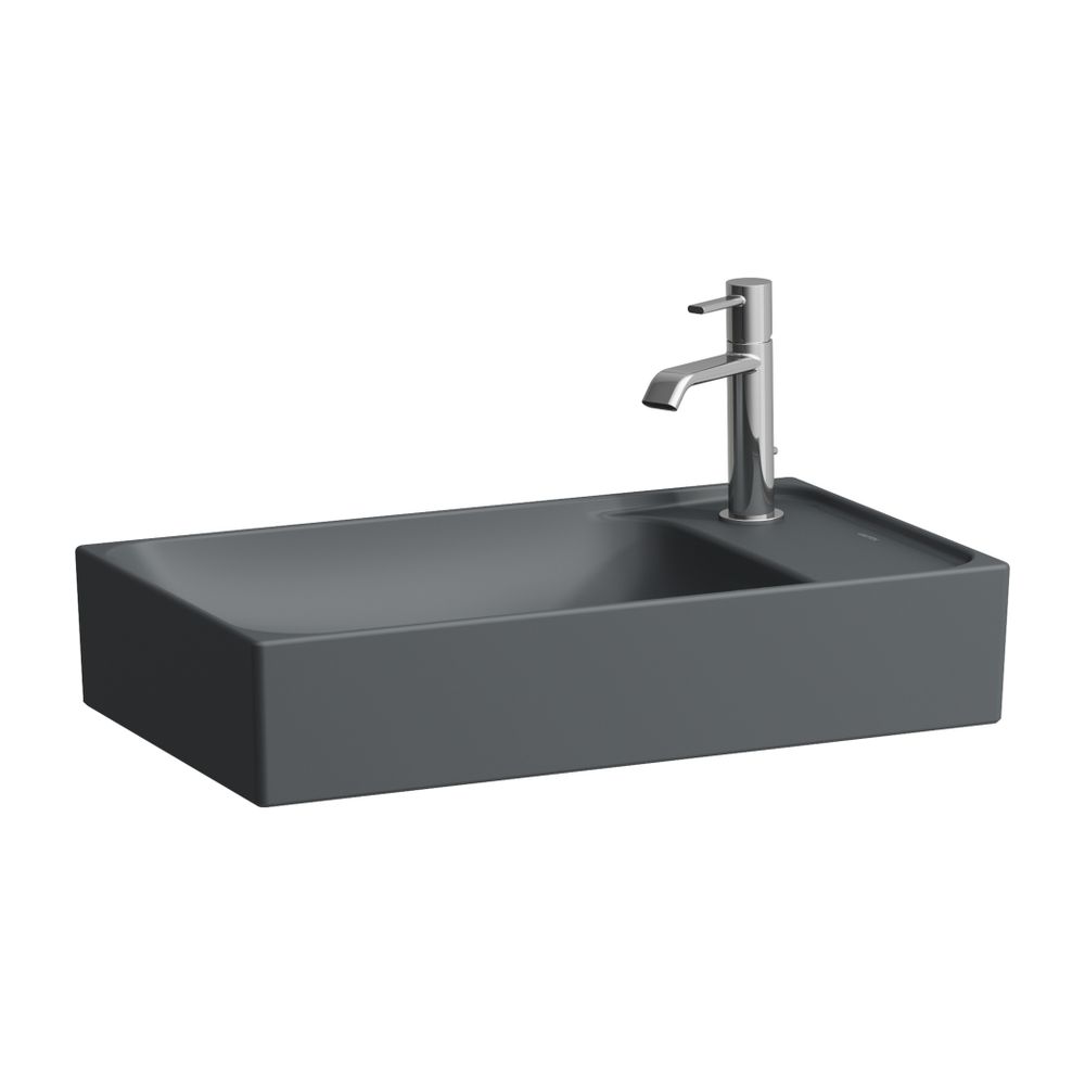Laufen Waschtisch-Schale MEDA 350x600x150mm, Mattgraphit, asym., 1 Hahnloch, rec... LAUFEN-H8121137581141 7612738096755 (Abb. 1)