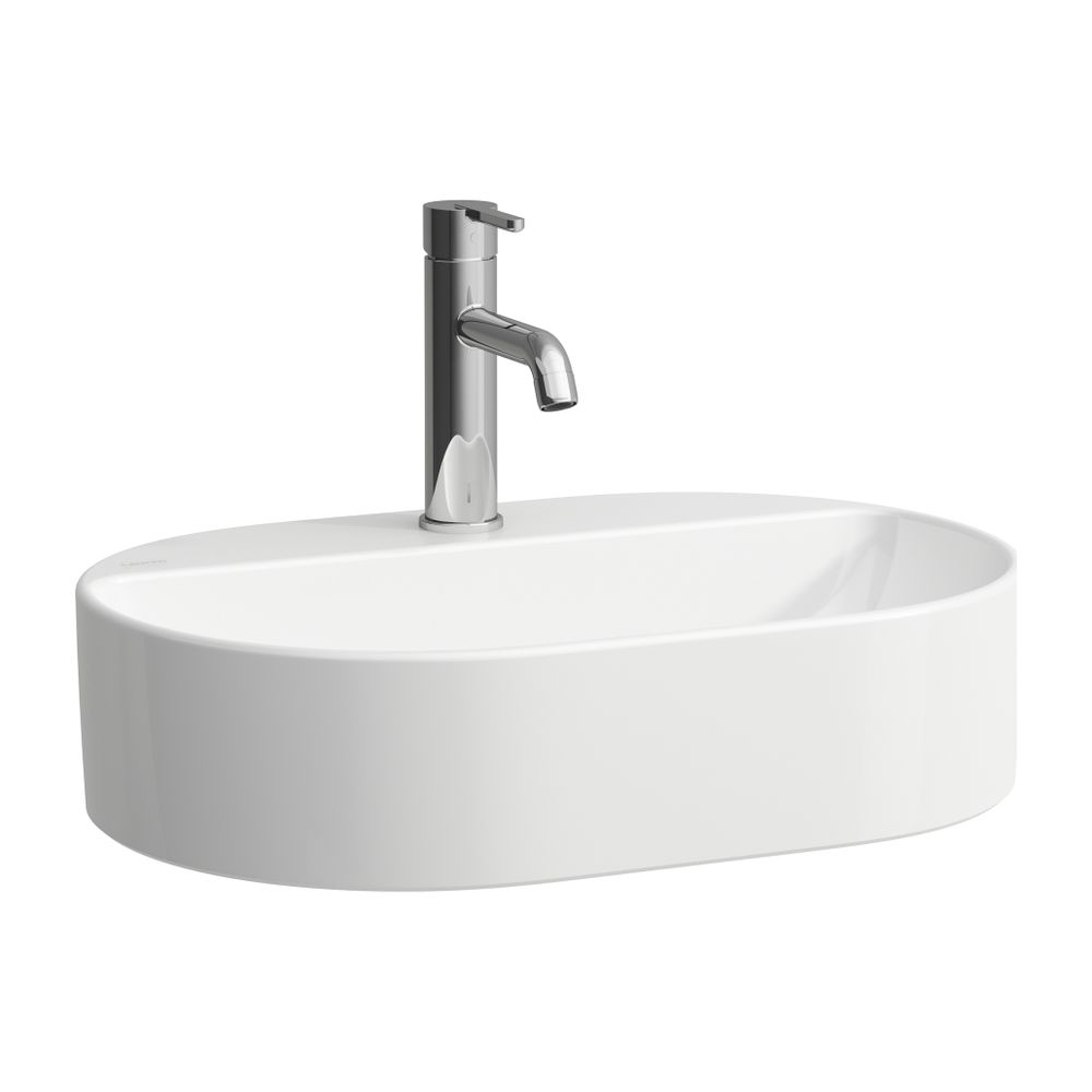 Laufen Waschtisch-Schale Savoy 380x550x155mm, Weiß, oval mit Hahnlochbank mit Ha... LAUFEN-H8129450001041 7612738099534 (Abb. 1)