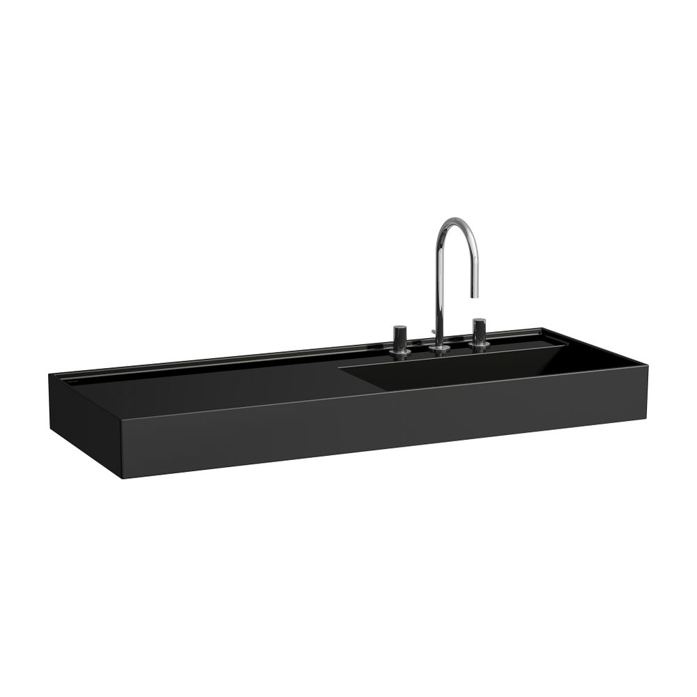 Laufen Waschtisch Kartell 460x1200x150mm, glänzend Schwarz, 2 Hahnlöcher, ohne Ü... LAUFEN-H8133330208151 7612738956899 (Abb. 1)