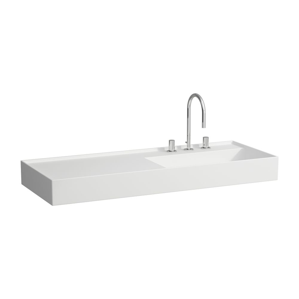 Laufen Waschtisch Kartell 460x1200x150mm, Mattweiß, 2 Hahnlöcher, ohne Überlauf,... LAUFEN-H8133337578151 7612738956882 (Abb. 1)